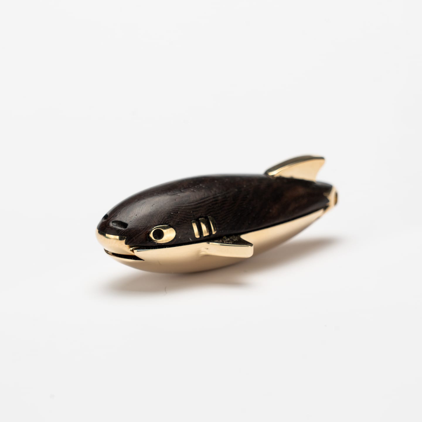 Gyroscope Toy – HF EDC Red Bean Shark | Walnut Ebony Rosewood Brass EDC Spinner