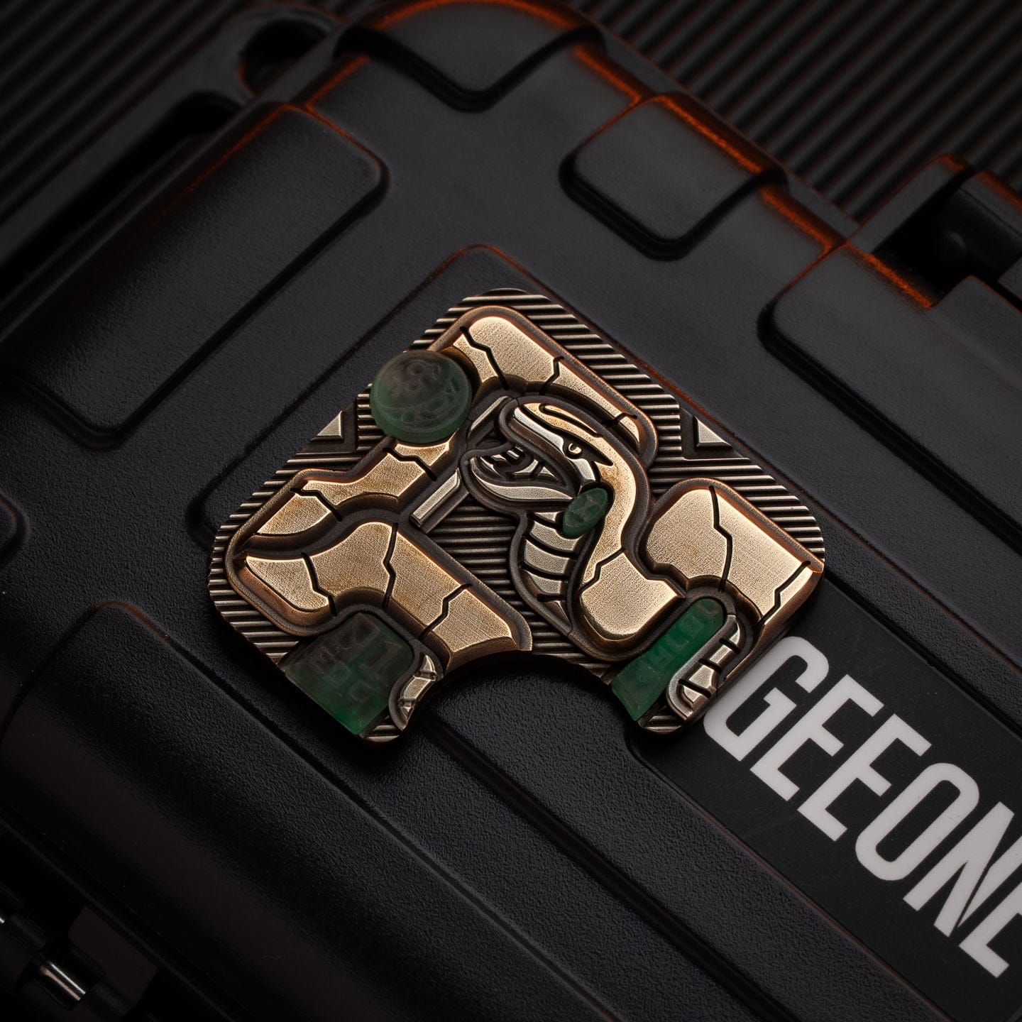 Fidget Slider – 01EDC Maze Block | Titanium Zirconium Brass Copper Push Slider EDC
