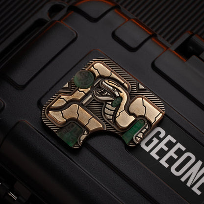 Fidget Slider – 01EDC Maze Block | Titanium Zirconium Brass Copper Push Slider EDC