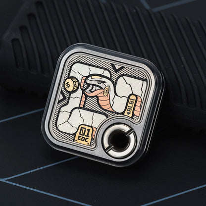 Fidget Slider – 01EDC Maze Block | Titanium Zirconium Brass Copper Push Slider EDC