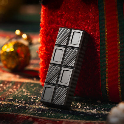 Fidget Slider EDC – 01EDC Wafer Biscuit 2.0 Chocolate | Damascus Mokume Zirconium Push Slider