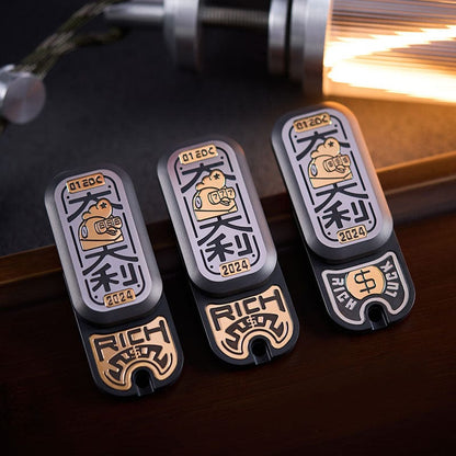 Fidget Slider EDC – 01EDC Soap Slider | Stainless Steel Engraving Dalbergia Push Slider