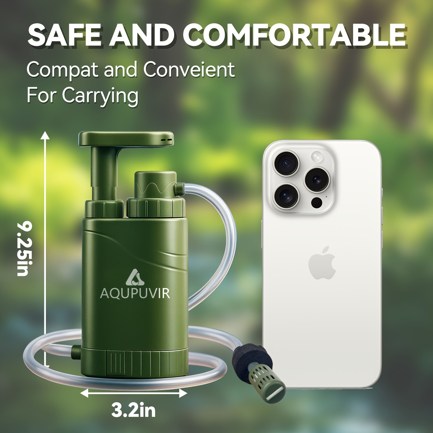 Portable Water Filter Purifier 5-Stage – High-Volume Hand Pump Filtration System for Camping, Hiking, Hunting & Emergency Survival Preparedness