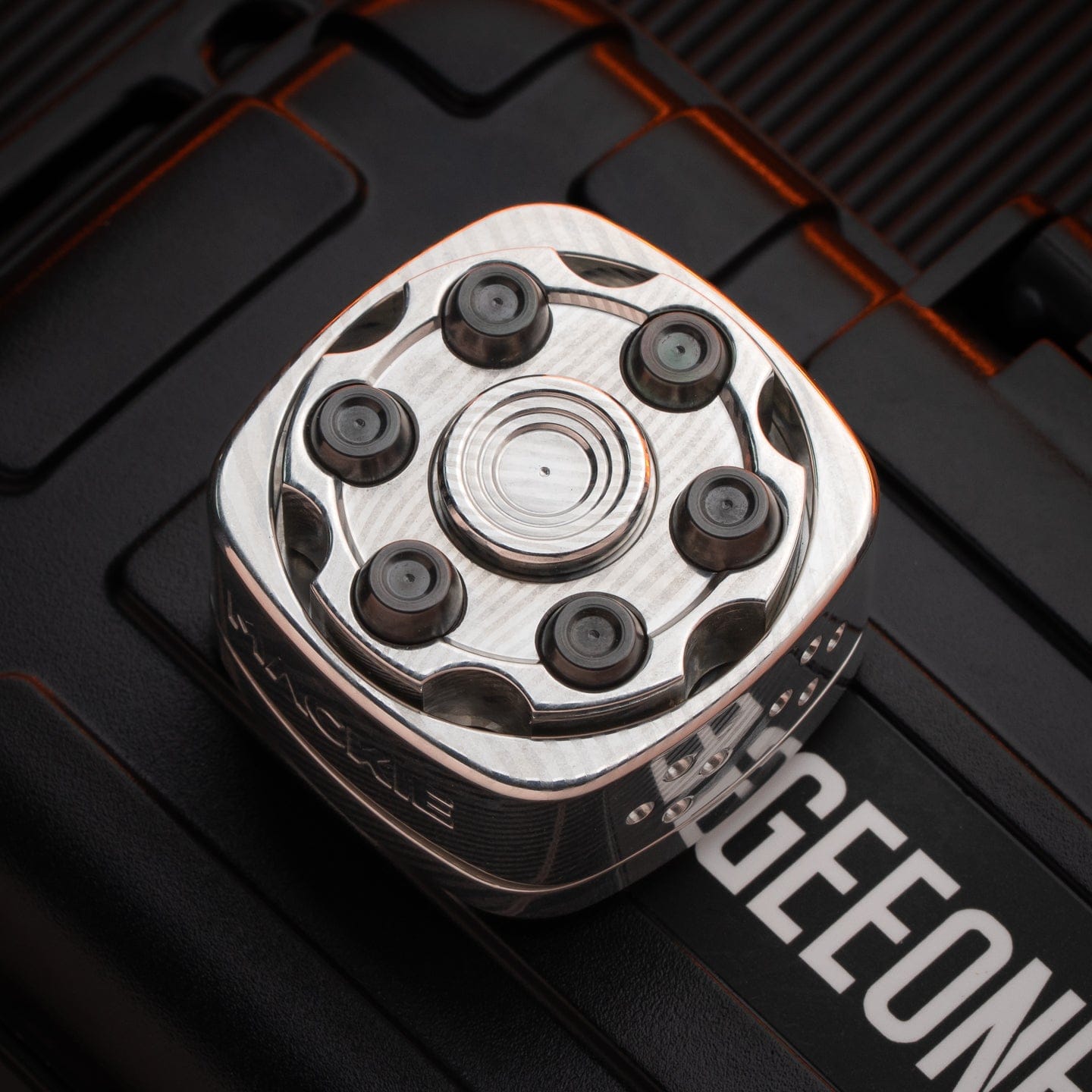 Mechanical Slider – 42Cosmo Life and Death Game | Damascus Mokume Zirconium Zircuti Stainless Steel EDC