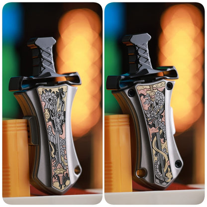 Pocket Knife EDC – ACEdc Master Sword | Titanium Stainless Steel Zirconium Folding Blade