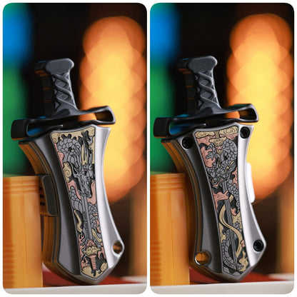 Pocket Knife EDC – ACEdc Master Sword | Titanium Stainless Steel Zirconium Folding Blade