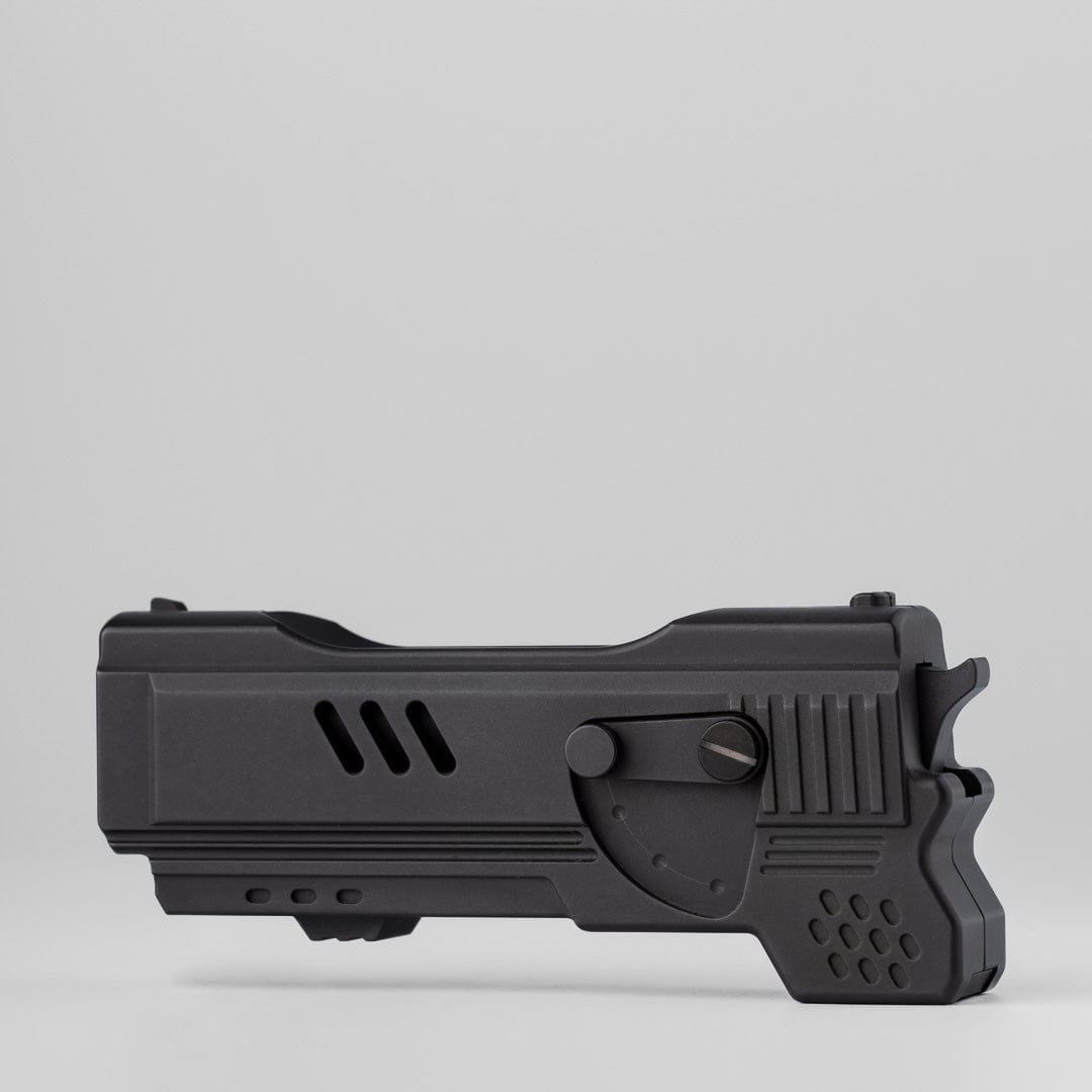 Mechanical Slider – Alpha Bullet Gun | Blasted Zirconium EDC Push Slider
