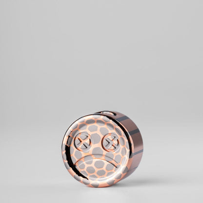 EDC Lanyard Bead – Bad Guy Smile | Titanium Zirconium Damascus Mokuti Super Conductor