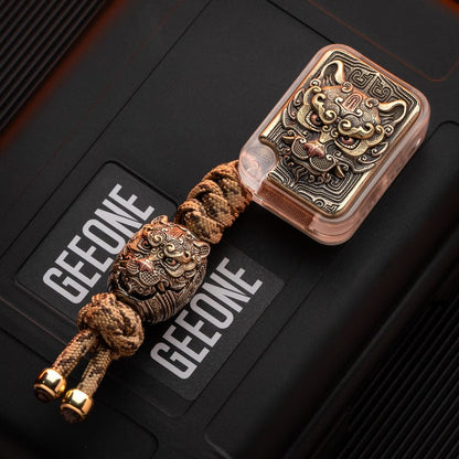 Push Slider – BPMods Crystal Slider | PMMA Copper Titanium EDC Fidget