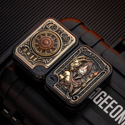 Push Slider – BPMods Crystal Slider | PMMA Copper Titanium EDC Fidget