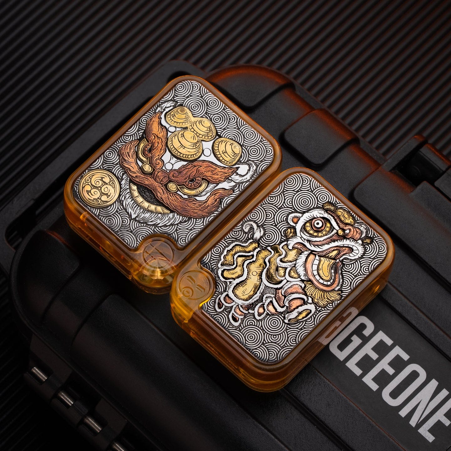 Push Slider – BPMods Crystal Slider | PMMA Copper Titanium EDC Fidget