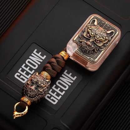 EDC Lanyard Bead – BPMods Zodiac Dog | Chinese Zodiac Paracord Bead Brass Copper