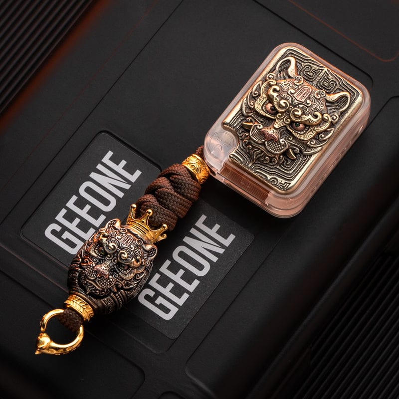 EDC Lanyard Bead – BPMods Zodiac Dog | Chinese Zodiac Paracord Bead Brass Copper