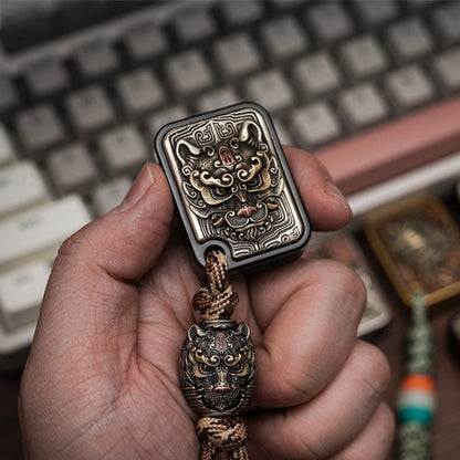 EDC Lanyard Bead – BPMods Zodiac Dog | Chinese Zodiac Paracord Bead Brass Copper