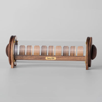 EDC Accessories – 01EDC Time Container | Black Walnut Brass Glass EDC Storage Capsule