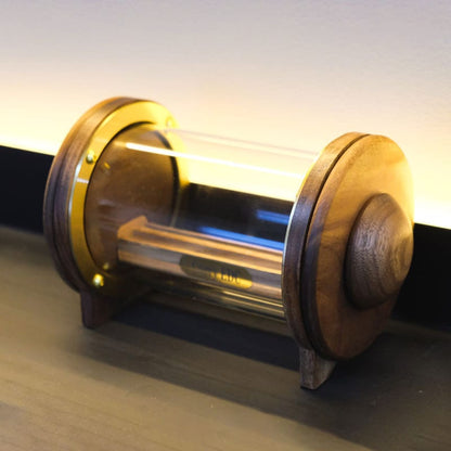 EDC Accessories – 01EDC Time Container | Black Walnut Brass Glass EDC Storage Capsule