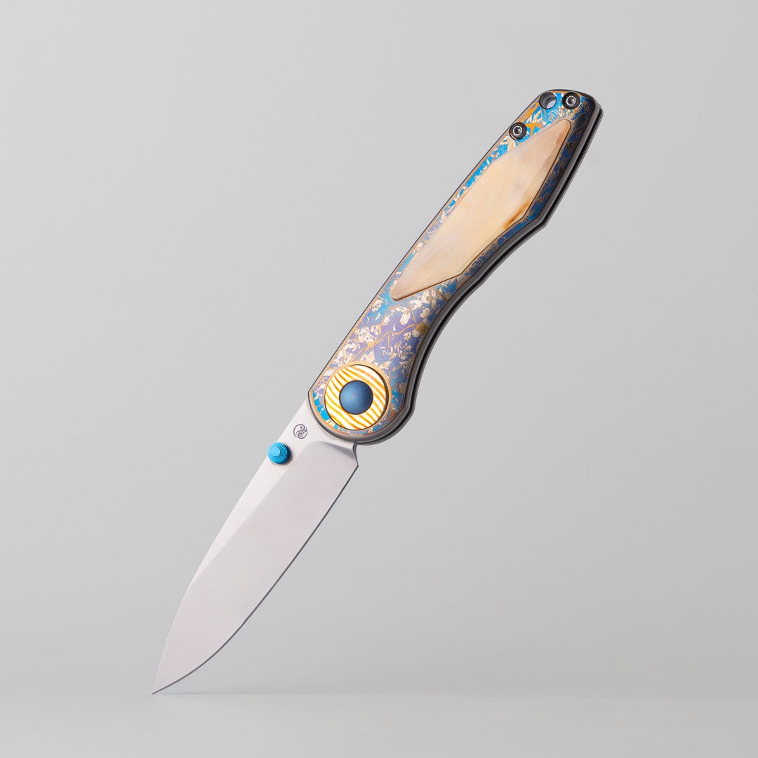Pocket Knife EDC – Changshanqijie Violet | Titanium M390 K390 Snakewood Rosewood Mammoth Ivory