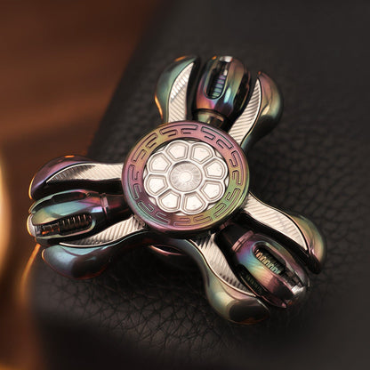 Gyroscope Toy – Chimago Prayer Wheel | Blackened Zirconium Oil Slick EDC Spinner