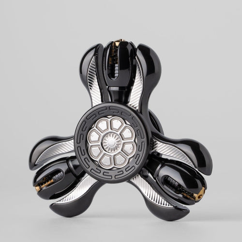 Gyroscope Toy – Chimago Prayer Wheel | Blackened Zirconium Oil Slick EDC Spinner