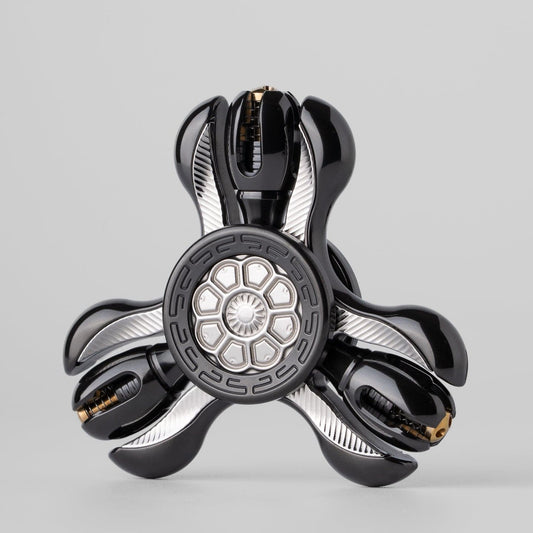Gyroscope Toy – Chimago Prayer Wheel | Blackened Zirconium Oil Slick EDC Spinner