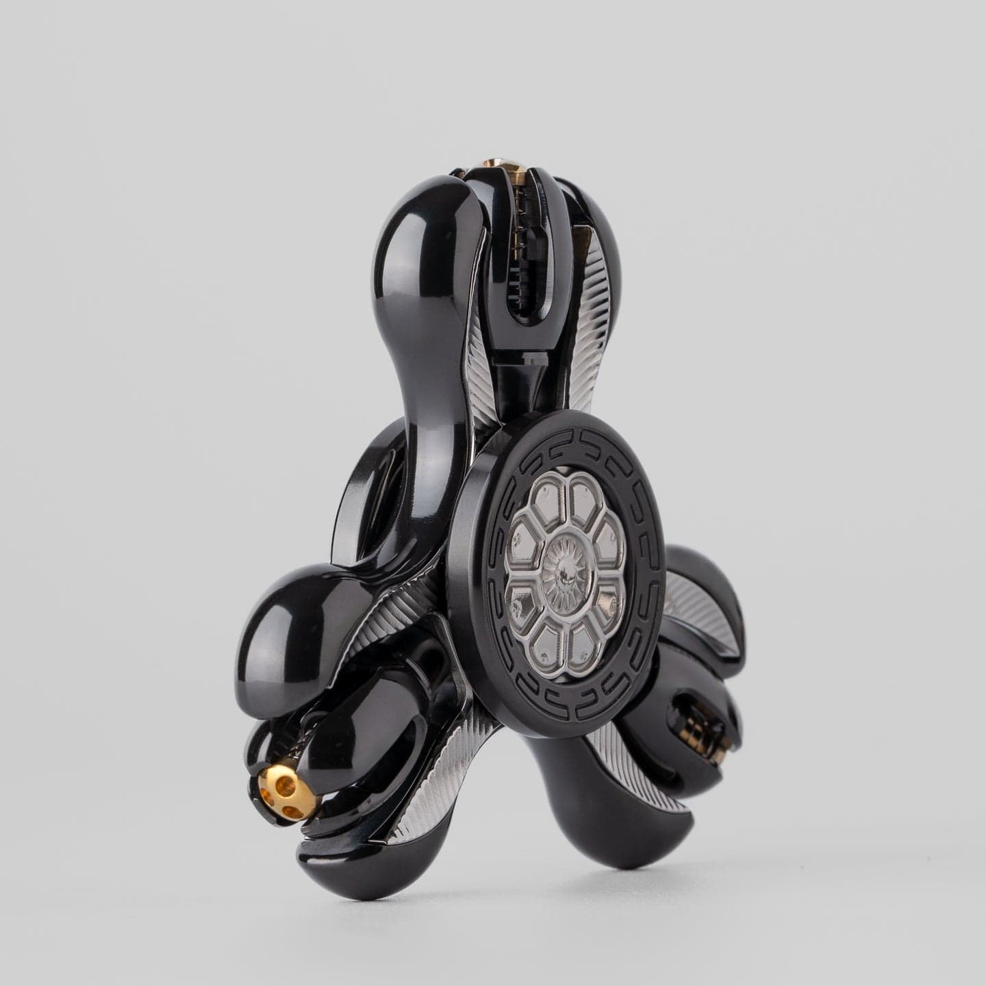 Gyroscope Toy – Chimago Prayer Wheel | Blackened Zirconium Oil Slick EDC Spinner