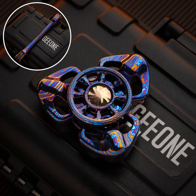 Spinning Top – Chimago Exorcism | Stainless Steel Copper Zirconium Damascus EDC Spinner
