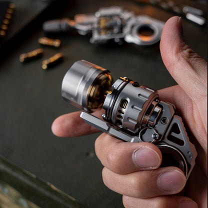 Tactile Slider – DJG Destroyer | Titanium Brass Zirconium EDC Push Slider