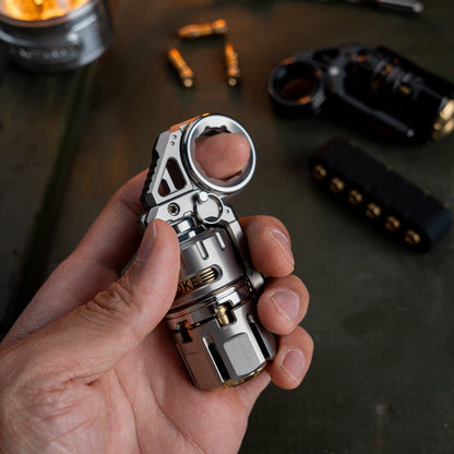 Tactile Slider – DJG Destroyer | Titanium Brass Zirconium EDC Push Slider