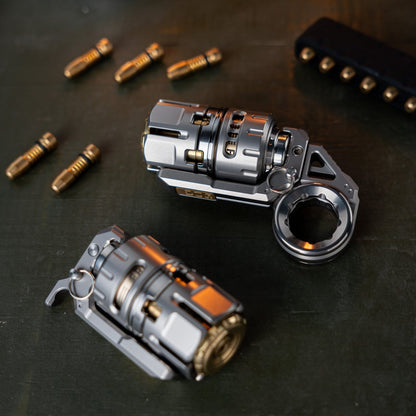 Tactile Slider – DJG Destroyer | Titanium Brass Zirconium EDC Push Slider