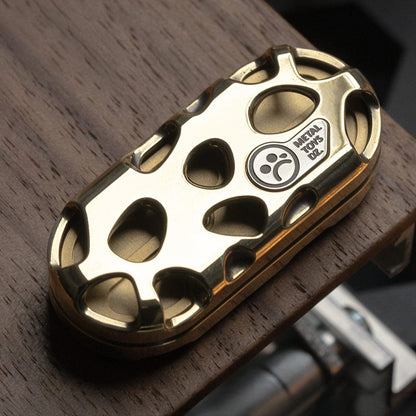 Fidget Slider EDC – DZ Top B Kong | Brass Stainless Steel Hollow CNC Push Slider
