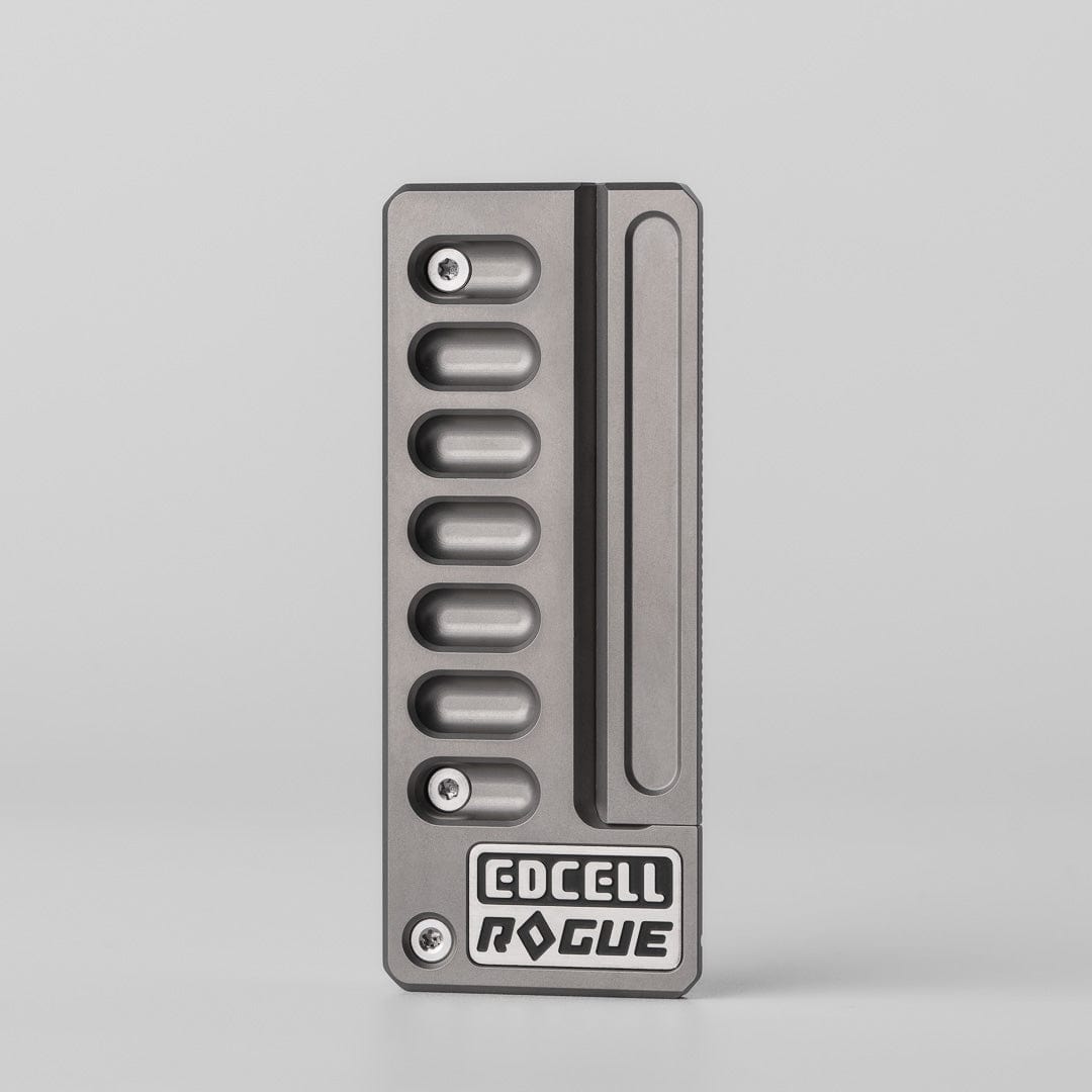 Mechanical Slider – EDCell Quirky Ruler | Titanium Zirconium Brass Ultem EDC Fidget