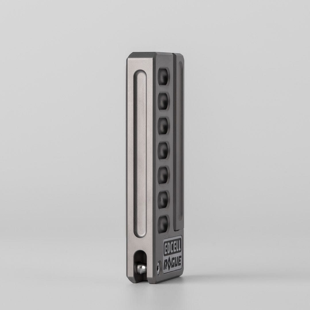 Mechanical Slider – EDCell Quirky Ruler | Titanium Zirconium Brass Ultem EDC Fidget