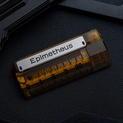Mechanical Slider – EDCell Quirky Ruler | Titanium Zirconium Brass Ultem EDC Fidget