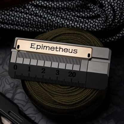 Mechanical Slider – EDCell Quirky Ruler | Titanium Zirconium Brass Ultem EDC Fidget