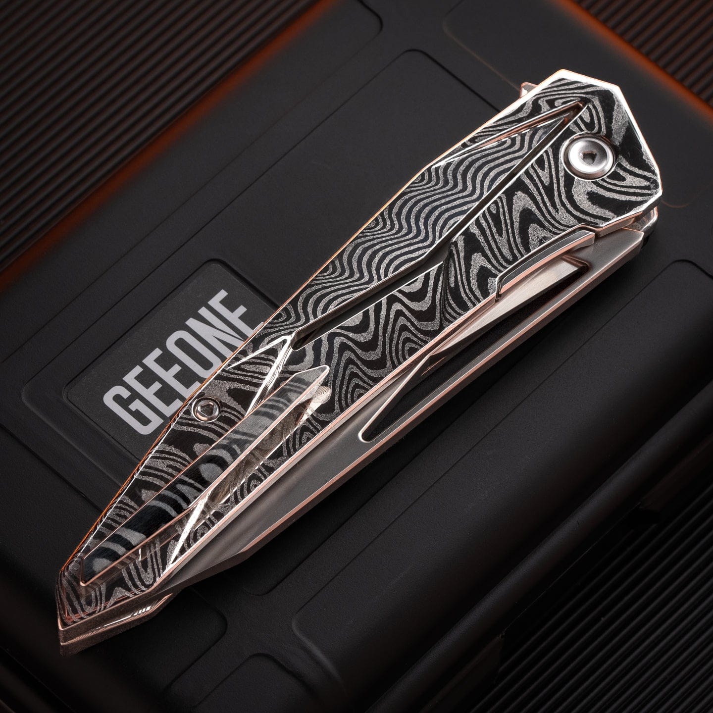 Folding Knife – Fengli Prism | Titanium Damascus Zircuti M390 DLC EDC Pocket Knife