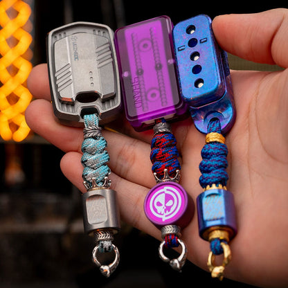EDC Paracord Braiding Service – GEEOne | Atwood 550 Rope Titanium Tritium Bead Sterling Silver Kit