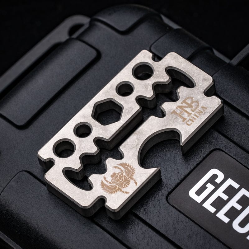 Multi Tool EDC – GEEOne Hannibal Razor 2.0 | Brass Copper Titanium Bottle Opener Wrench Pry Bar