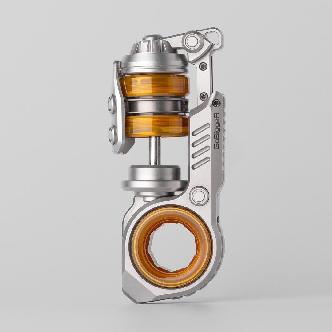Fidget Slider EDC – GoBiggeR Sinian | Titanium Zirconium Gold Steel Premium Push Slider