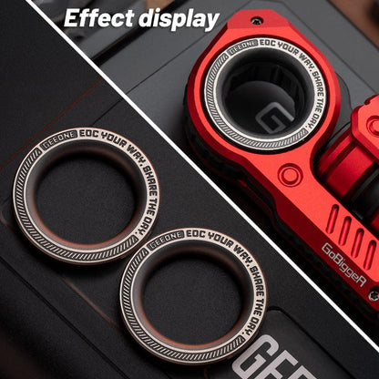 Fidget Slider EDC – GoBiggeR Sinian | Titanium Zirconium Gold Steel Premium Push Slider
