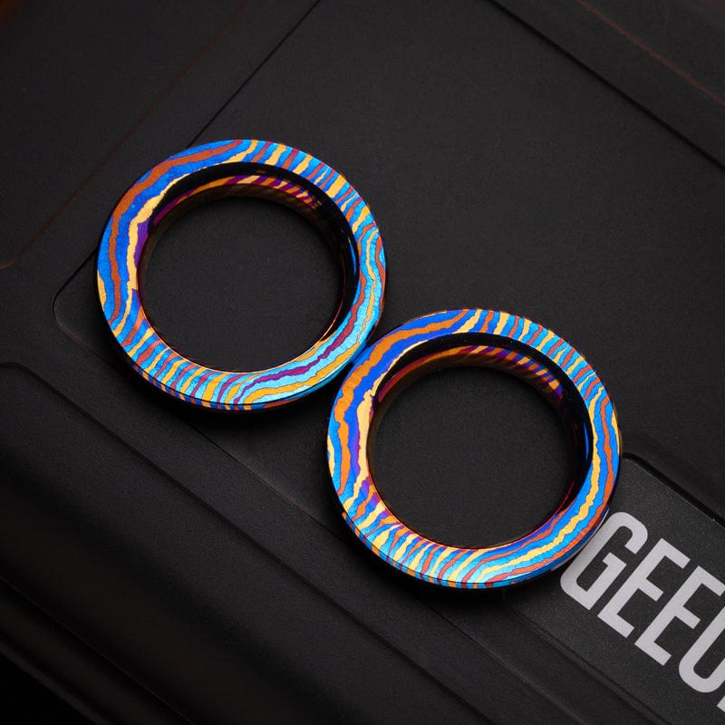 Fidget Slider EDC – GoBiggeR Sinian | Titanium Zirconium Gold Steel Premium Push Slider