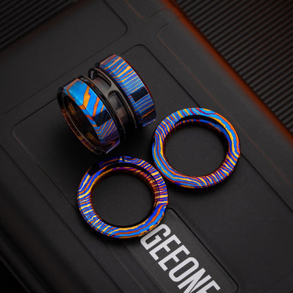 Fidget Slider EDC – GoBiggeR Sinian | Titanium Zirconium Gold Steel Premium Push Slider