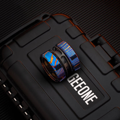 Fidget Slider EDC – GoBiggeR Sinian | Titanium Zirconium Gold Steel Premium Push Slider