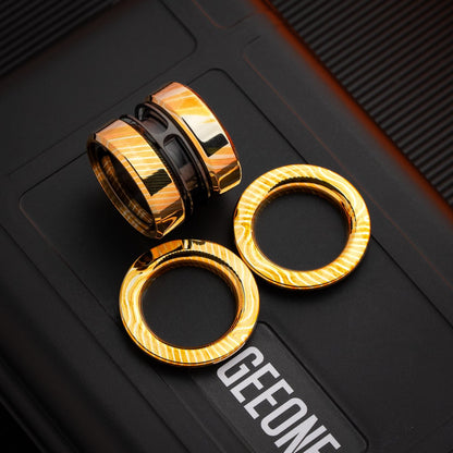 Fidget Slider EDC – GoBiggeR Sinian | Titanium Zirconium Gold Steel Premium Push Slider