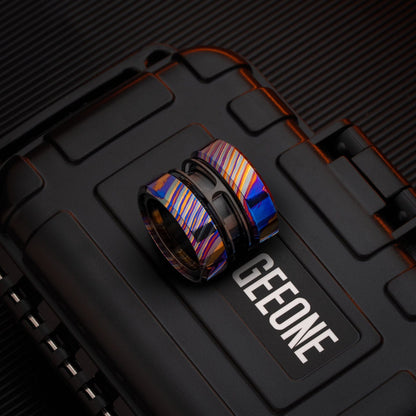 Fidget Slider EDC – GoBiggeR Sinian | Titanium Zirconium Gold Steel Premium Push Slider