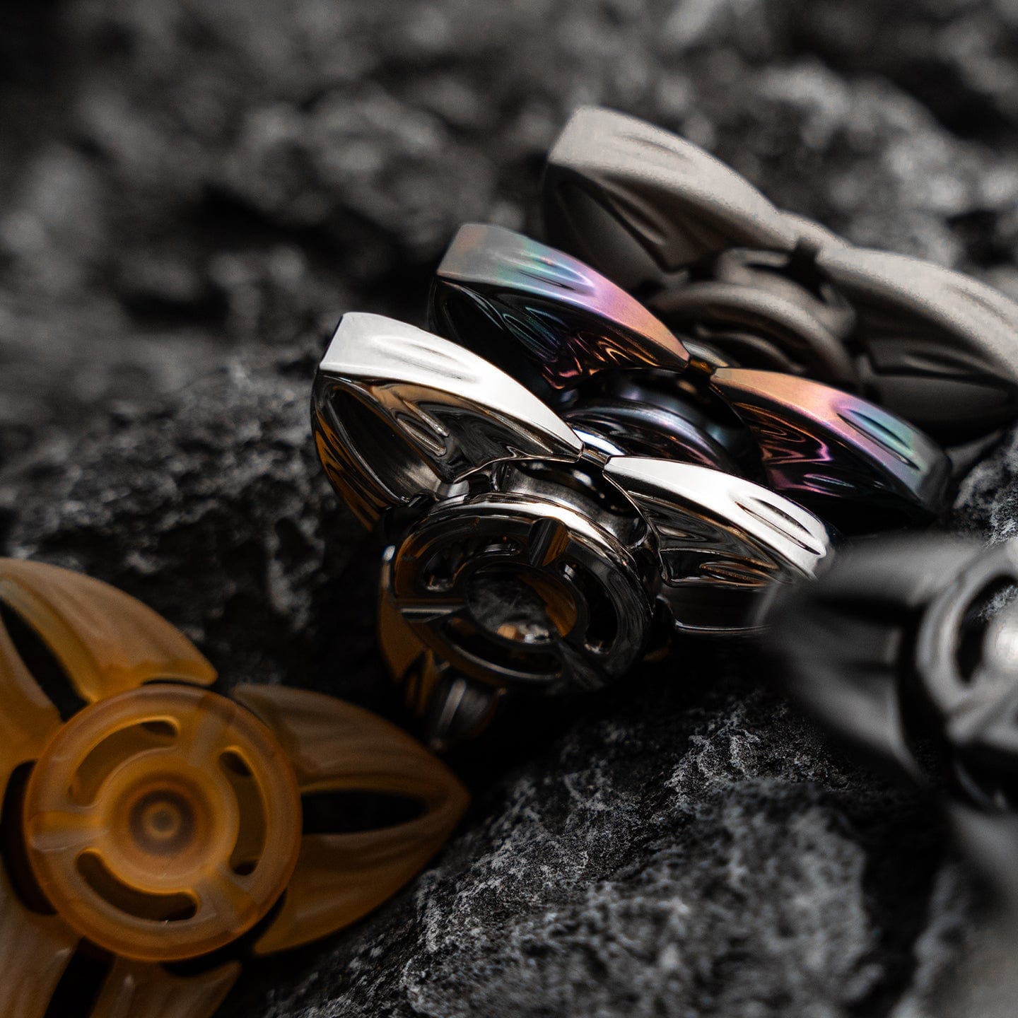 Fidget Spinner EDC – HE EDC Shadow Spinner | Titanium Zirconium Brass Copper Precision Spinner