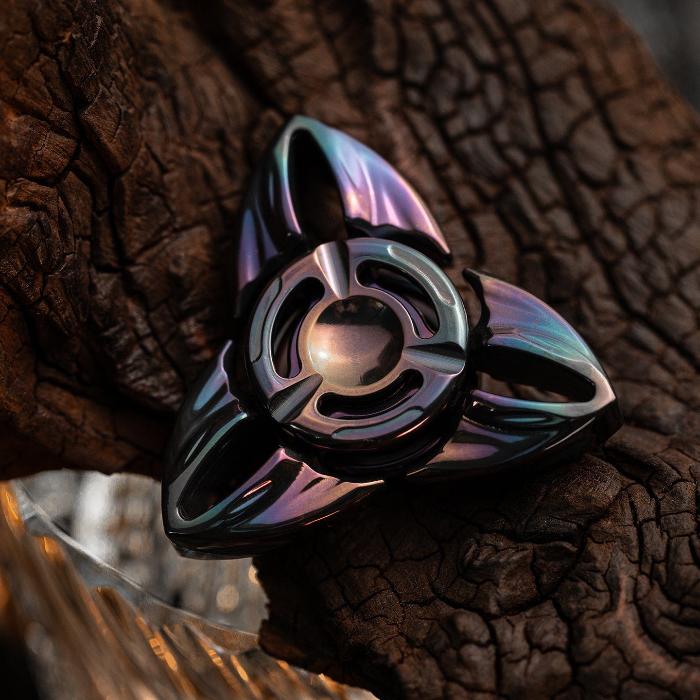 Fidget Spinner EDC – HE EDC Shadow Spinner | Titanium Zirconium Brass Copper Precision Spinner