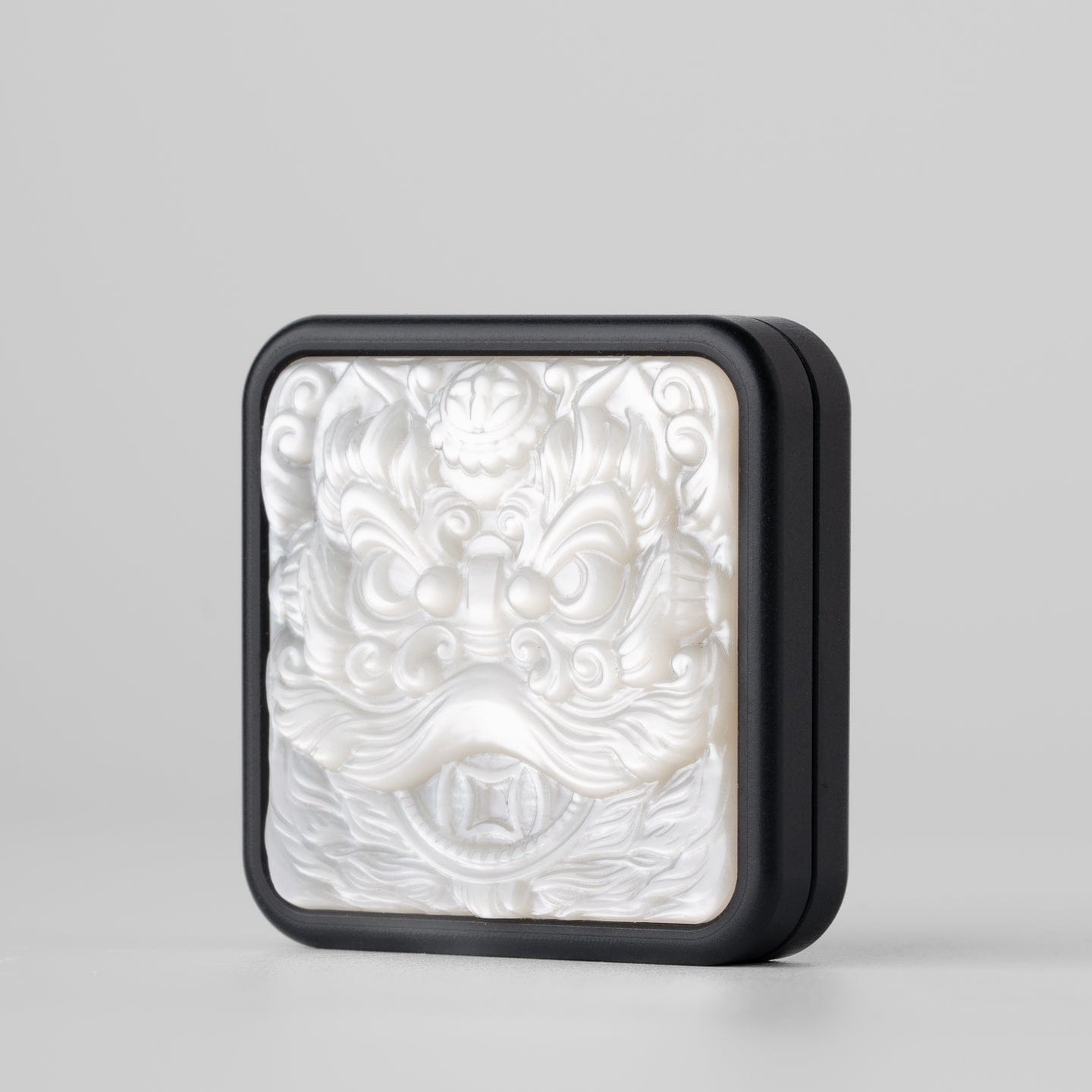 Fidget Slider EDC – LAUTIE Square Slider | Zirconium Titanium PEEK Mother of Pearl Push Slider