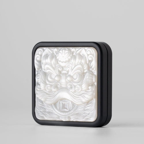 Fidget Slider EDC – LAUTIE Square Slider | Zirconium Titanium PEEK Mother of Pearl Push Slider