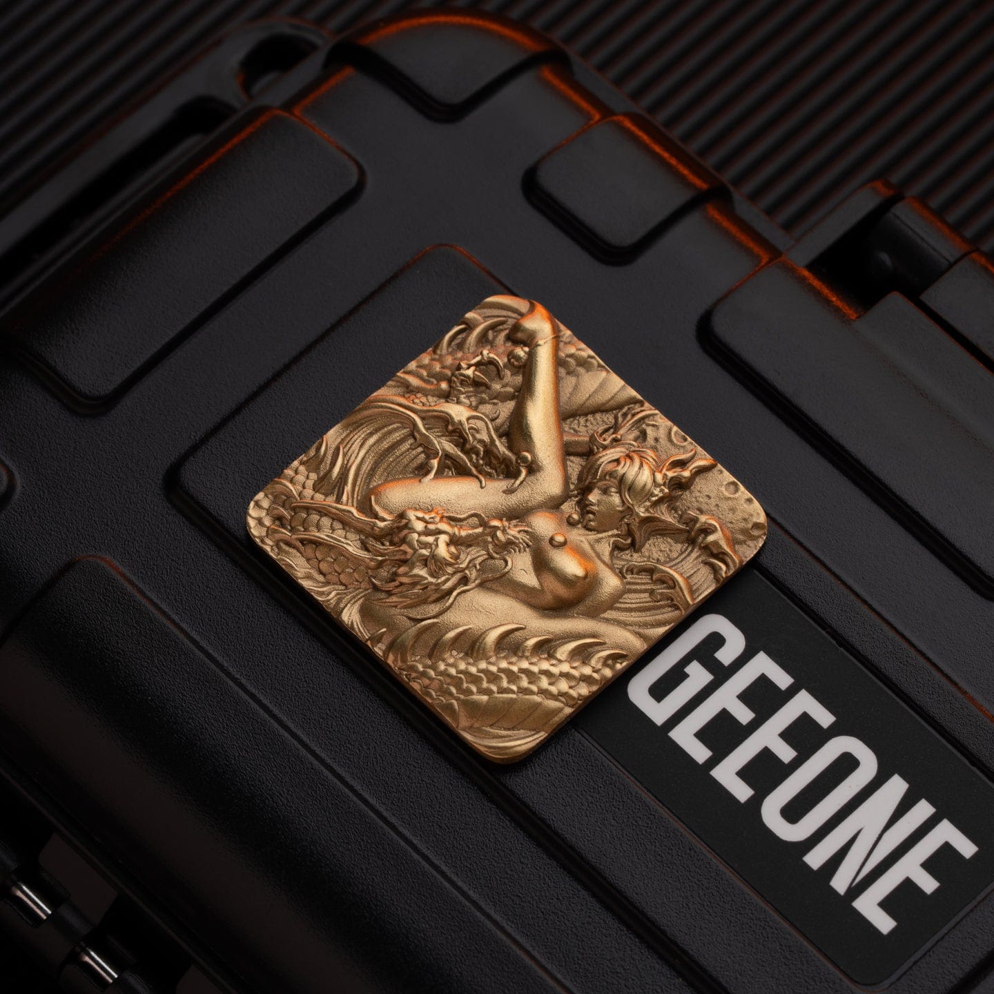 Fidget Slider EDC – LAUTIE Square Slider | Zirconium Titanium PEEK Mother of Pearl Push Slider