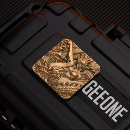 Fidget Slider EDC – LAUTIE Square Slider | Zirconium Titanium PEEK Mother of Pearl Push Slider